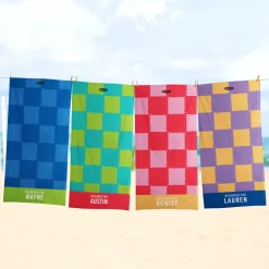 Crayola™ Checkerboard Personalized Beach Towels