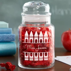 Crayon Name Glass Treat Jar