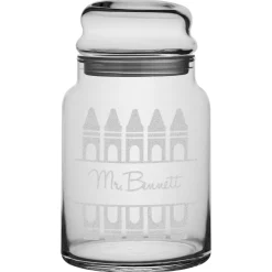 Crayon Name Glass Treat Jar