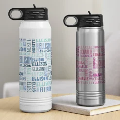 Criss-Cross Fun Stainless Steel Water Bottle