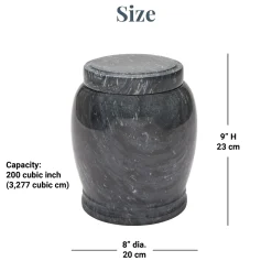 Cross Memorial Engraved Marble Cremation Urn