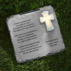 Cross Memorial Solar Garden Stone