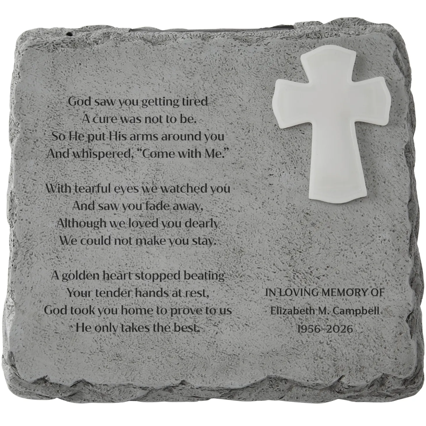 Cross Memorial Solar Garden Stone