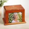 Cross Memorial Wood Frame Cremation Urn
