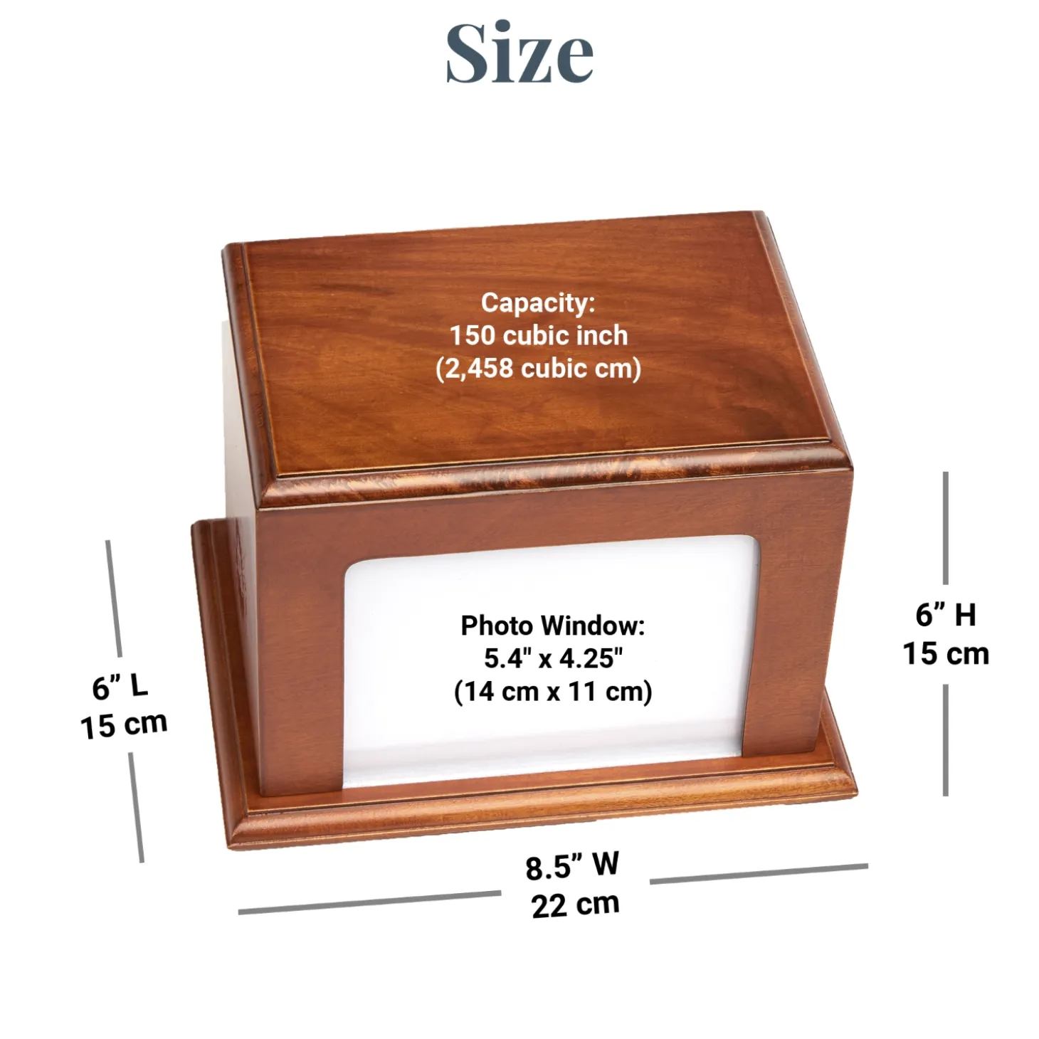 Cross Memorial Wood Frame Cremation Urn