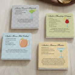 Custom Cocktail Recipe Marble Coasters