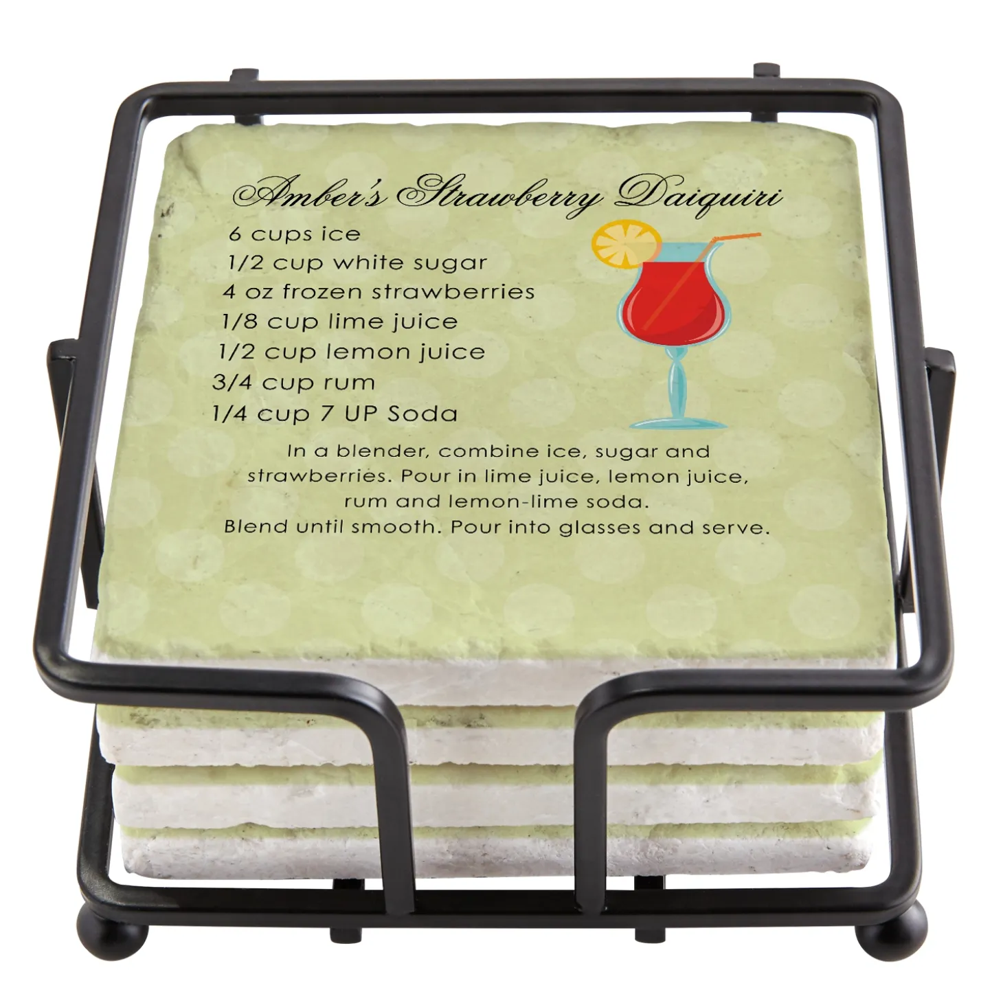 Custom Cocktail Recipe Marble Coasters