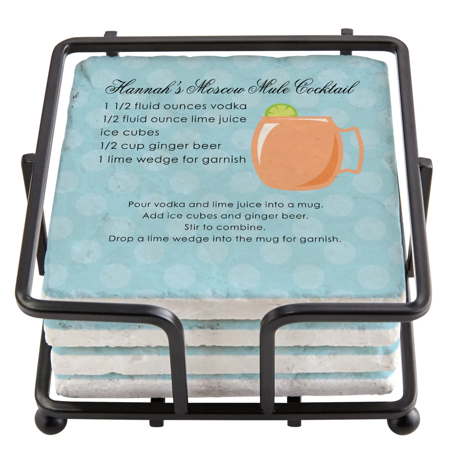 Custom Cocktail Recipe Marble Coasters