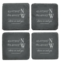 Custom Coordinates Slate Coasters
