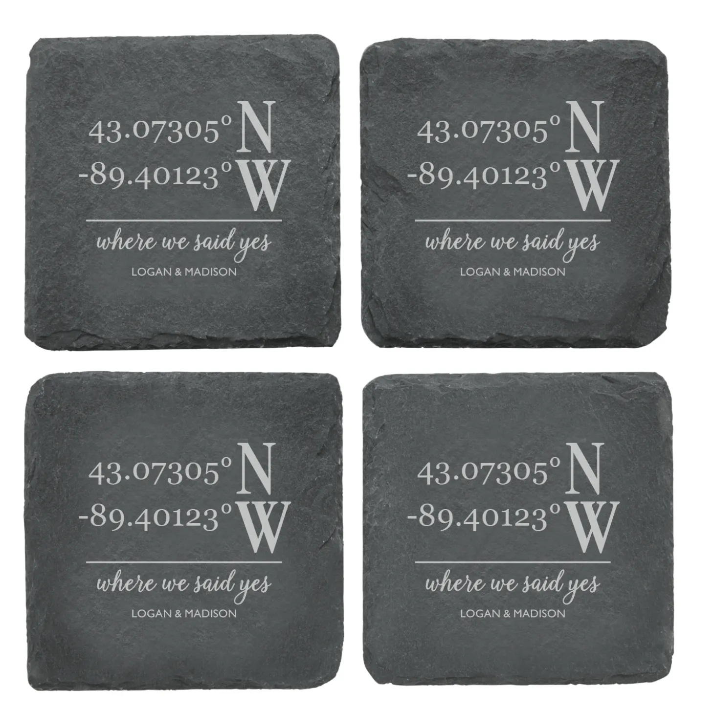 Custom Coordinates Slate Coasters