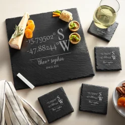 Custom Coordinates Slate Serving Set