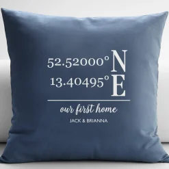 Custom Coordinates Throw Pillow