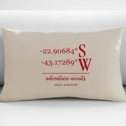 Custom Coordinates Throw Pillow