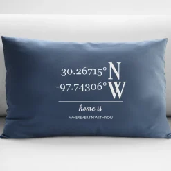 Custom Coordinates Throw Pillow