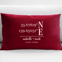 Custom Coordinates Throw Pillow