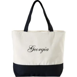 Custom Font Name Zippered Tote Bag