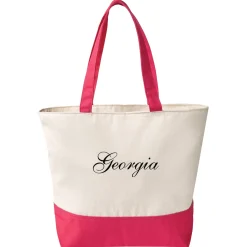 Custom Font Name Zippered Tote Bag