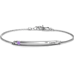 Customized Family Birthstone Bar Bracelet