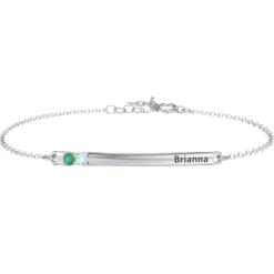 Customized Family Birthstone Bar Bracelet