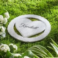 Custom Name Encircled Heart Garden Stone