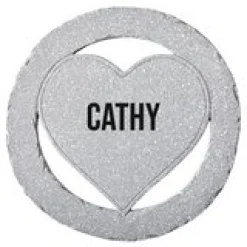 Custom Name Encircled Heart Garden Stone