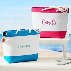 Custom Name Nautical Beach Bag