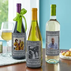 Custom Photo Wine Labels (Set of 4)