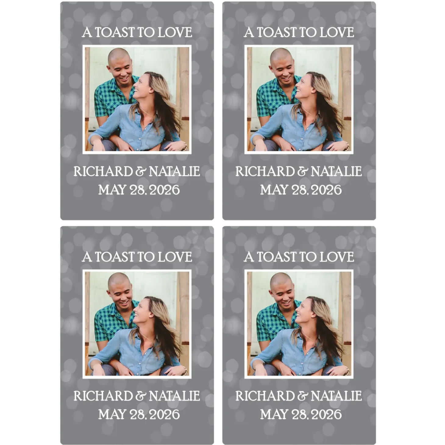 Custom Photo Wine Labels (Set of 4)