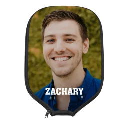 Custom Photo with Bold Name Pickleball Paddle Cover