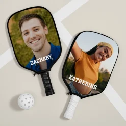 Custom Photo with Bold Name Pickleball Paddle Cover