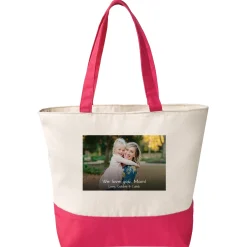 Custom Photo Zippered Tote Bag