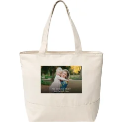 Custom Photo Zippered Tote Bag