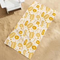 Cute Bubble Name and Initial Beach Towel