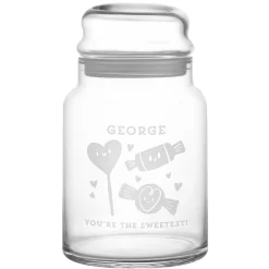 Cute Candies Glass Treat Jar
