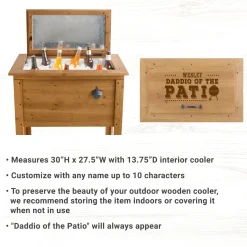 Daddio of the Patio Wooden Cooler