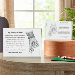 Daddy or Grandpa's Hand Keepsake Glass Block