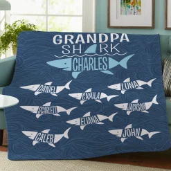 Daddy Shark Plush Blanket