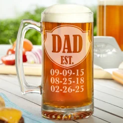 Dad Established Oversized Beer Mug