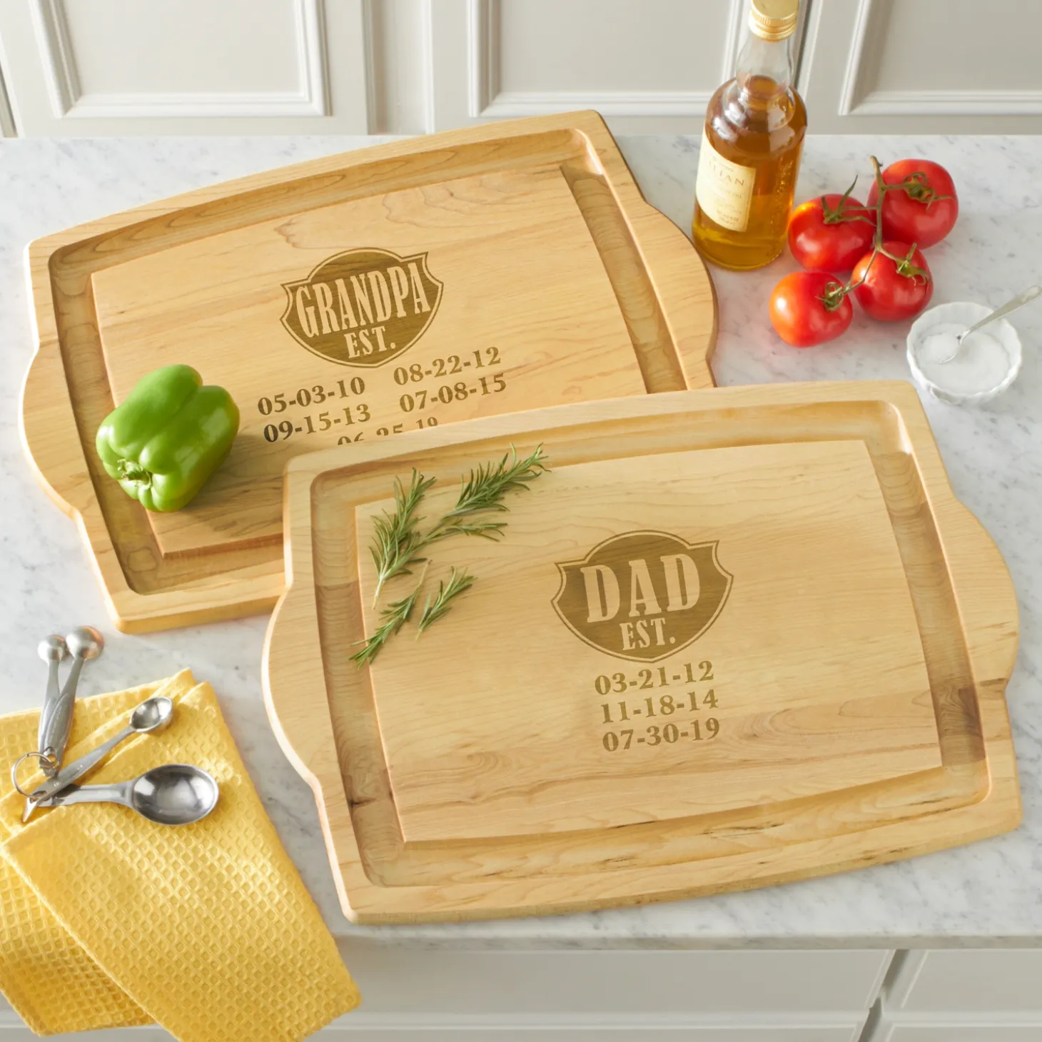 Dad Established Oversized Wood Cutting Board