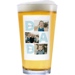 DAD Established Photo Collage Pint Glass