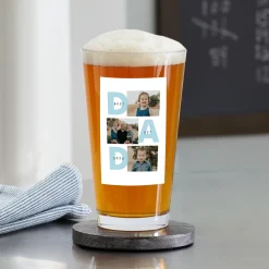 DAD Established Photo Collage Pint Glass