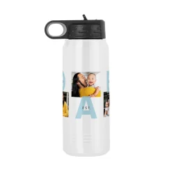 DAD Established Photo Collage Stainless Steel Water Bottle