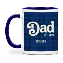 Dad Est. Plaid Photo Mug