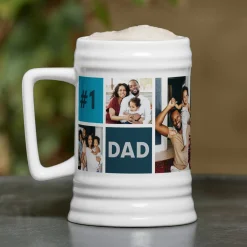 #1 Dad Photo Beer Stein