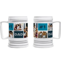 #1 Dad Photo Beer Stein