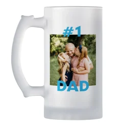 #1 DAD Photo Frosted Beer Mug