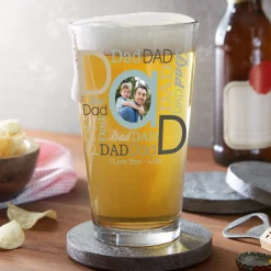 Dad Photo Message Glassware