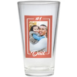 #1 Dad Photo Pint Beer Glass