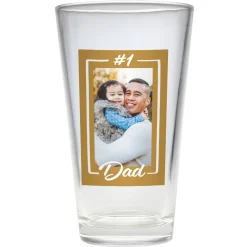 #1 Dad Photo Pint Beer Glass