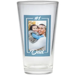 #1 Dad Photo Pint Beer Glass